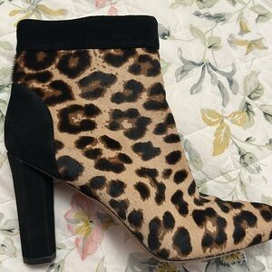 Diane Von Fursteinberg Leopard booties size 8
